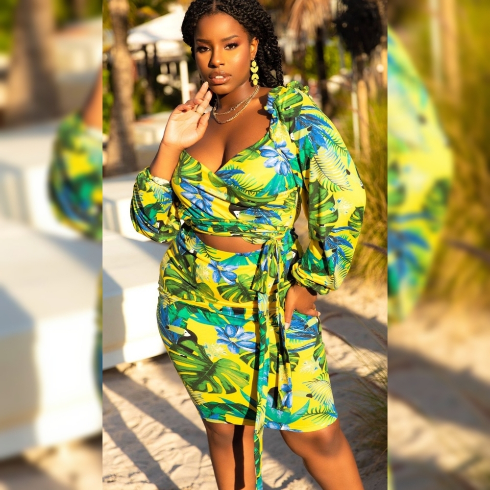 Rebdolls Shirt Top Crop Tropical Plus Size 4X